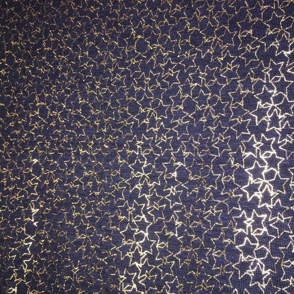 CYNTHIA ROWLEY linen metallic navy/gold star tee - Picture 4 of 8